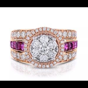 1.95 CT. T.W. Diamond Ring in 14K Rose Gold🥰💍